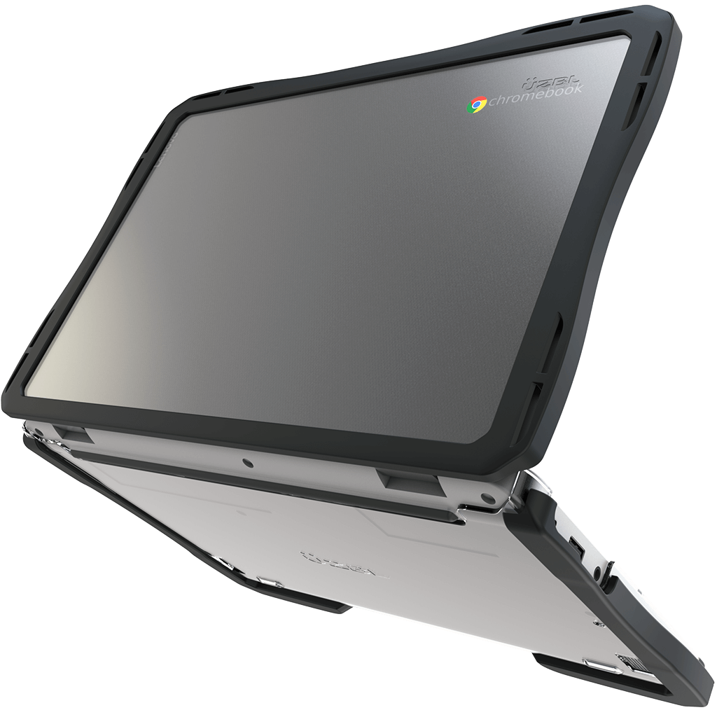 UZBL rugged hard shell clear case on Dell Chromebook 14 CC14260, front view