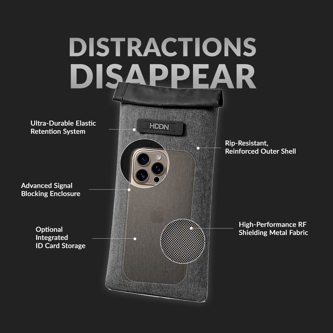 HDDN Faraday RF Blocking Phone Pouch w/ Elastic Strap