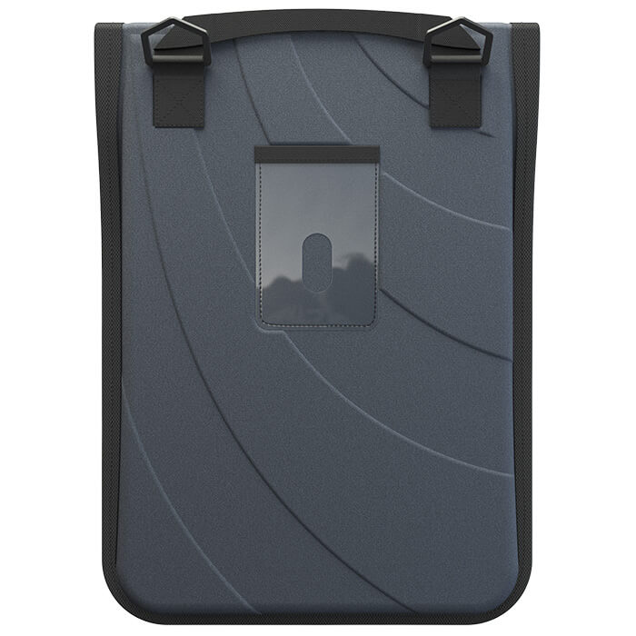 EVA Sleeve for Laptop/ Chromebook w/ Pocket, Shoulder Strap & ID Window , 13/14" Black Fabric