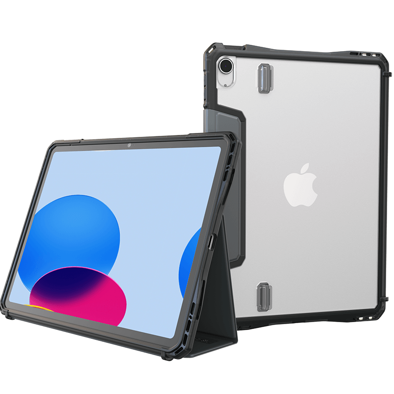 Groove Folio Case for 10th Gen iPad 10.9, Black with Charcoal Removable Cover