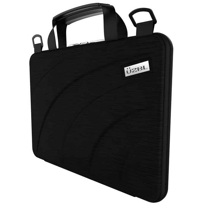 Always On EVA Slim Chromebook Case w Shoulder Strap 11.6 Black Fabric NO Pouch