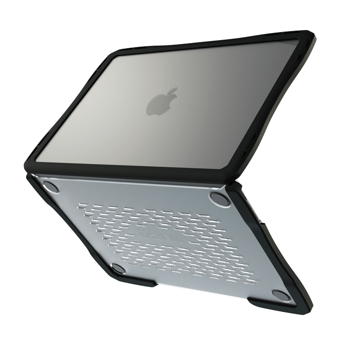 Rugged Air Style hard shell case for the Apple MacBook Air 13” (M2 / M3 / M4 / M5), snap-on rugged protection