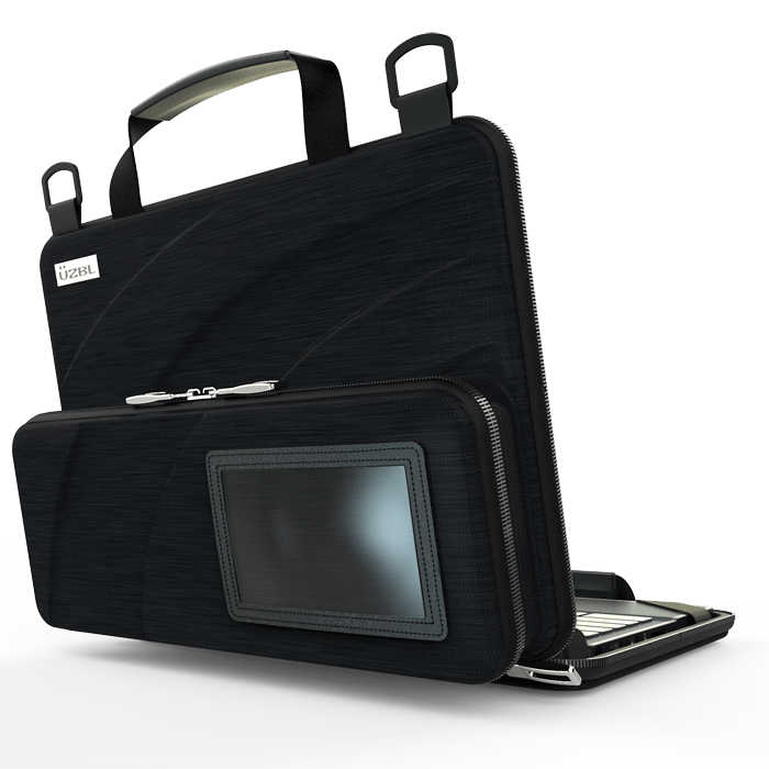 Slim Leather Laptop Bag for Men with Shoulder Strap and 14 Inch